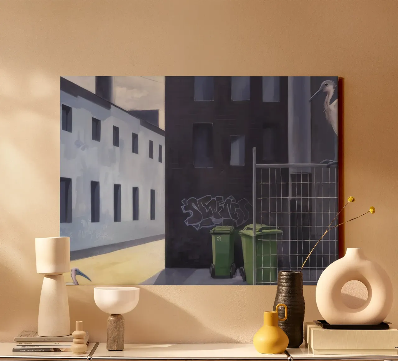 Ibis industriale Immobile tela con Cornice a cassetta da Opal Strokes