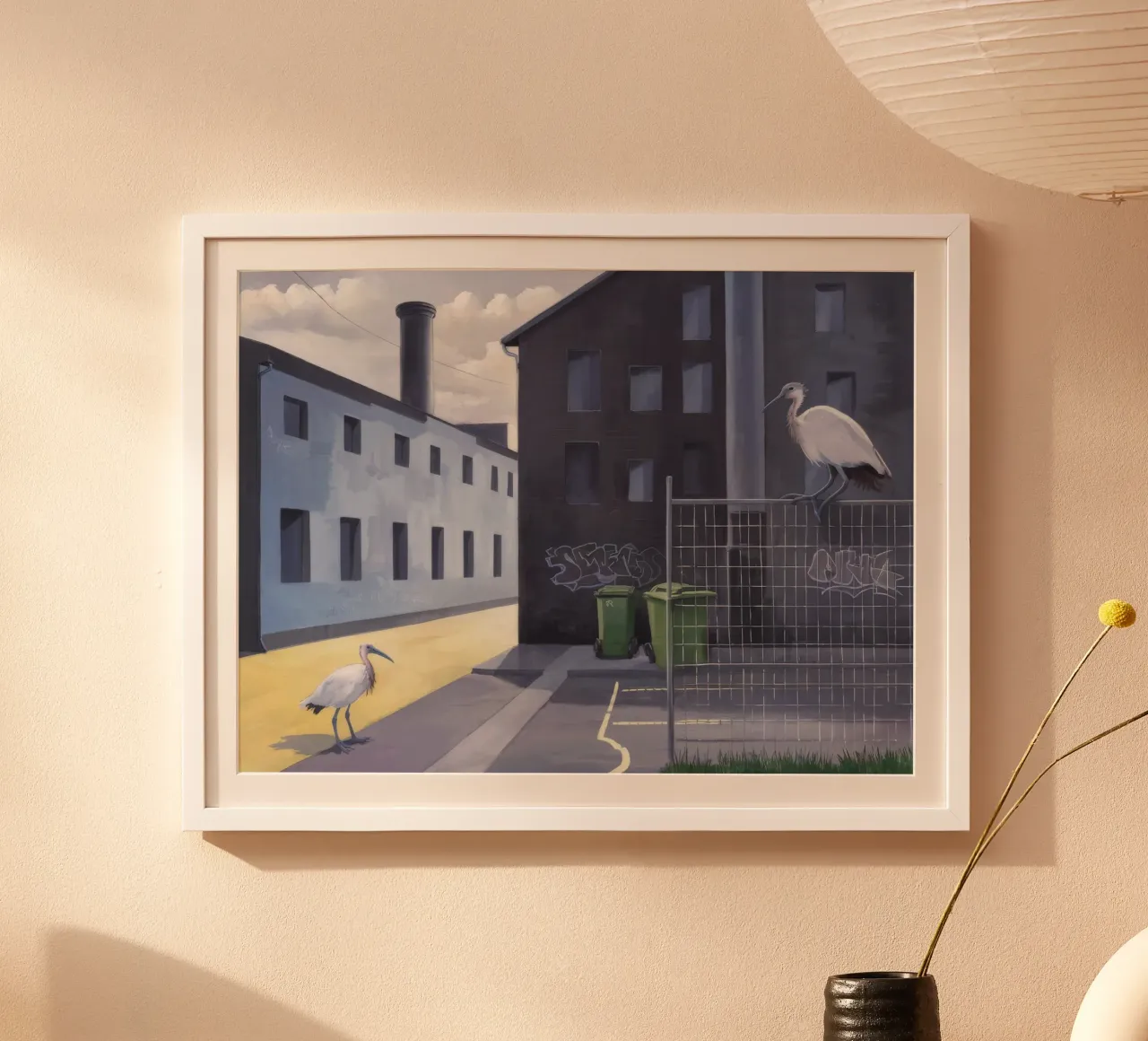 Ibis industriale Immobile poster con telaio in alluminio da Opal Strokes