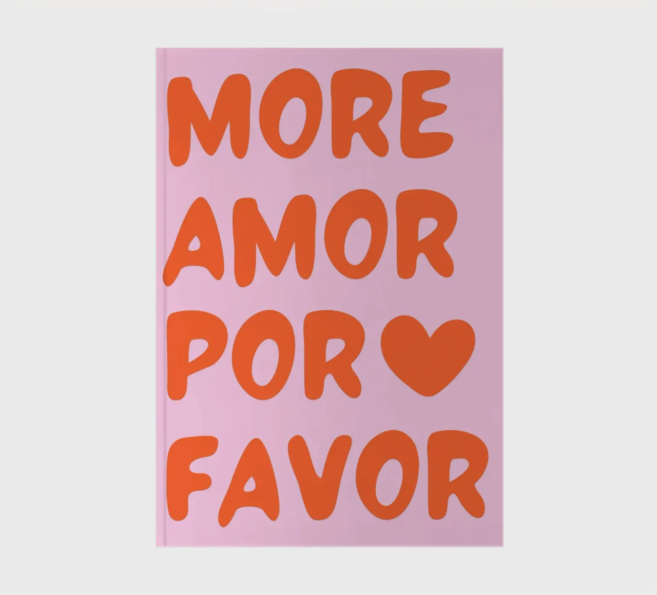Bold Retro Typography Art with “More Amor Por Favor” notebook by pdigitalprints