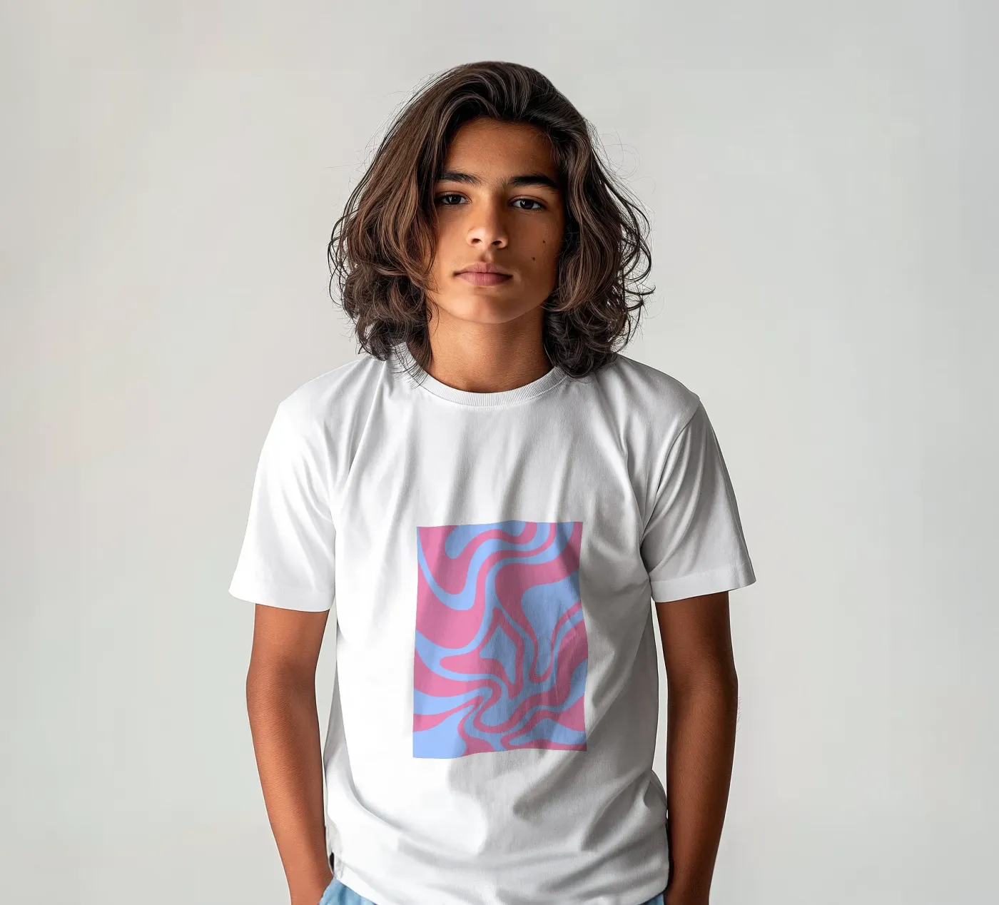 Onde blu e viola t-shirt bambini da MODERN NUANCE