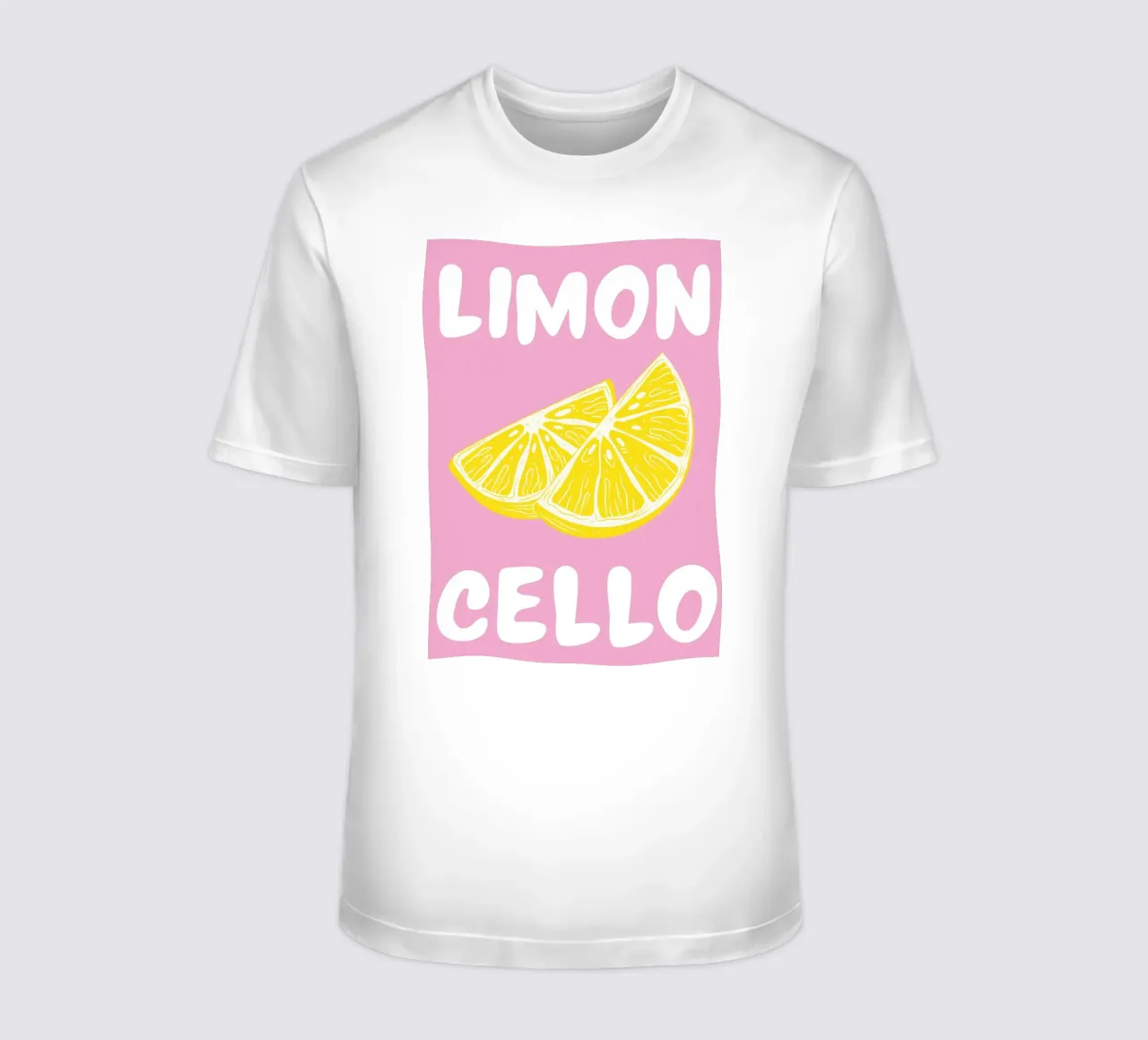 Stampa d'arte di una fetta di limone al limoncello, con colori audaci rosa e giallo t-shirt da pdigitalprints