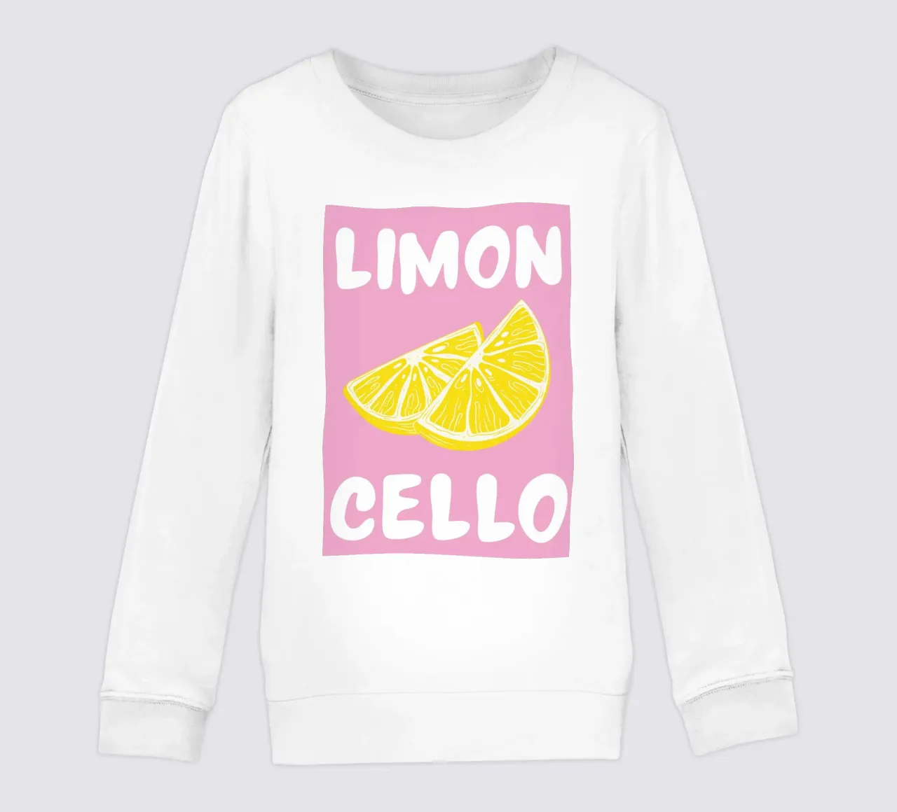 Stampa d'arte di una fetta di limone al limoncello, con colori audaci rosa e giallo felpa bambino da pdigitalprints