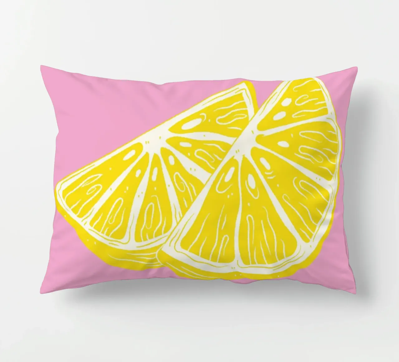 Stampa d'arte di una fetta di limone al limoncello, con colori audaci rosa e giallo cuscino da pdigitalprints