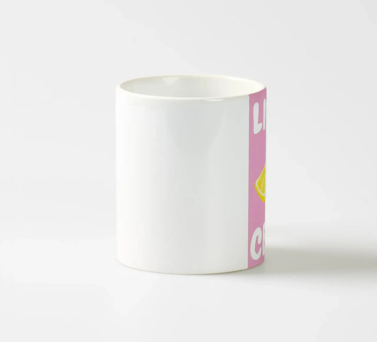 Stampa d'arte di una fetta di limone al limoncello, con colori audaci rosa e giallo tazza in ceramica da pdigitalprints