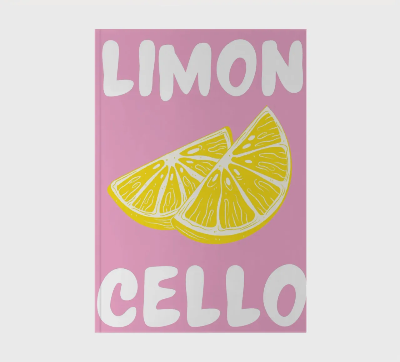 Imprimé d'art Limoncello Lemon Slice avec rose et jaune audacieux carnet de notes de pdigitalprints