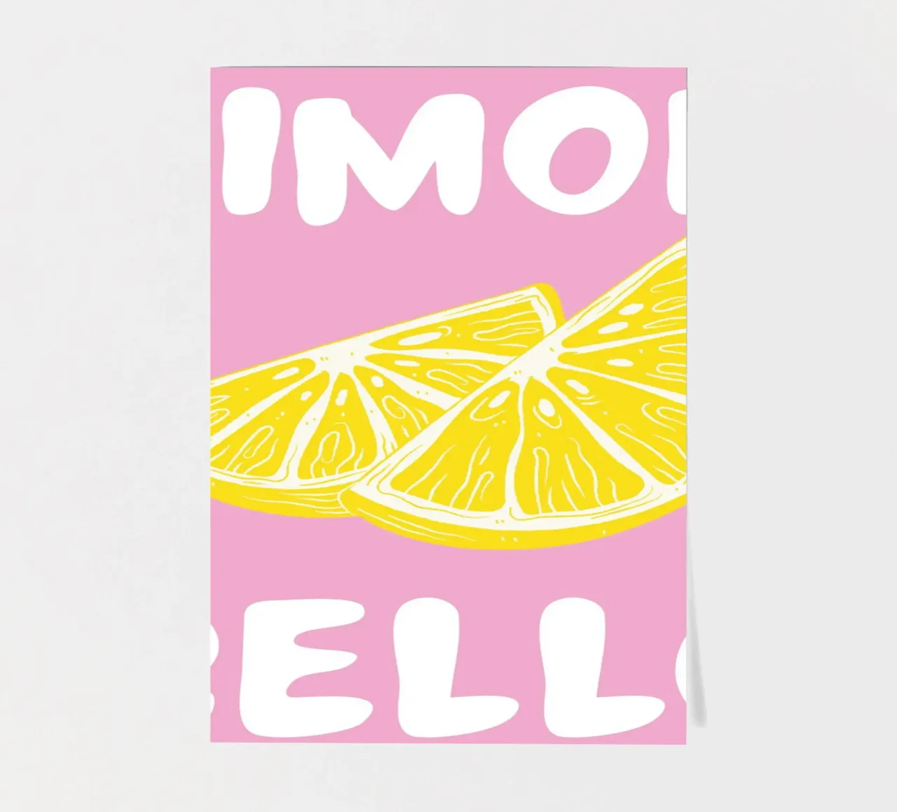 Limoncello Lemon Slice Art Print con rosa y amarillo intenso pack de pegatina de pdigitalprints