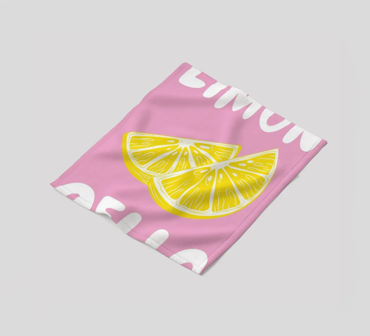 Limoncello Lemon Slice Art Print con rosa y amarillo intenso manta de franela de pdigitalprints