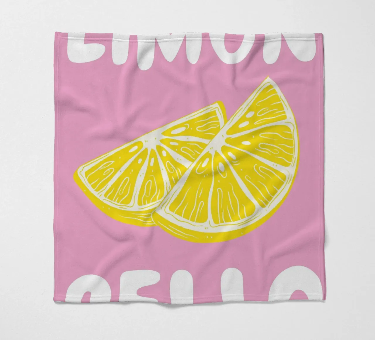Limoncello Lemon Slice Art Print con rosa y amarillo intenso manta de franela de pdigitalprints