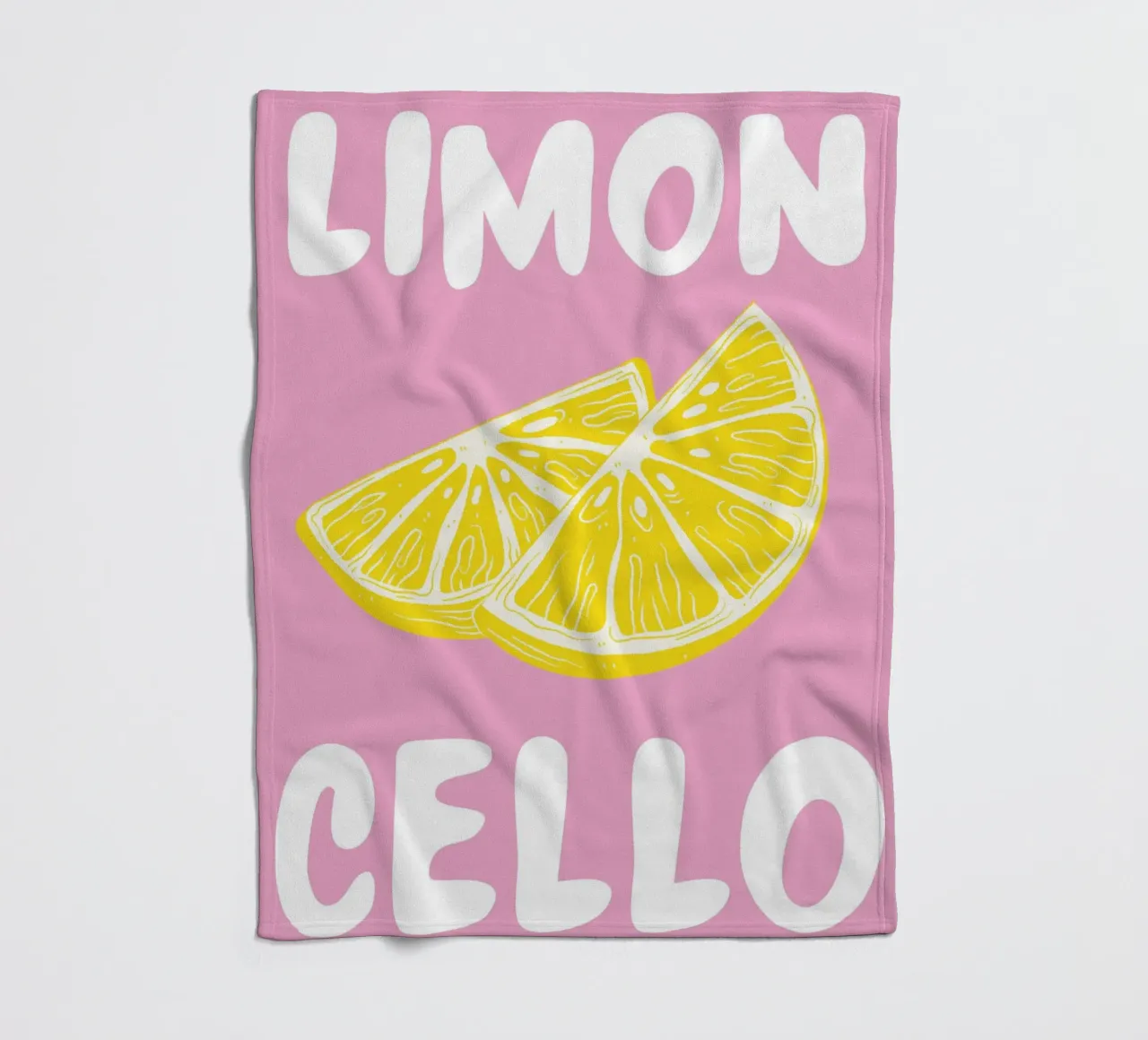 Limoncello Lemon Slice Art Print con rosa y amarillo intenso manta de franela de pdigitalprints