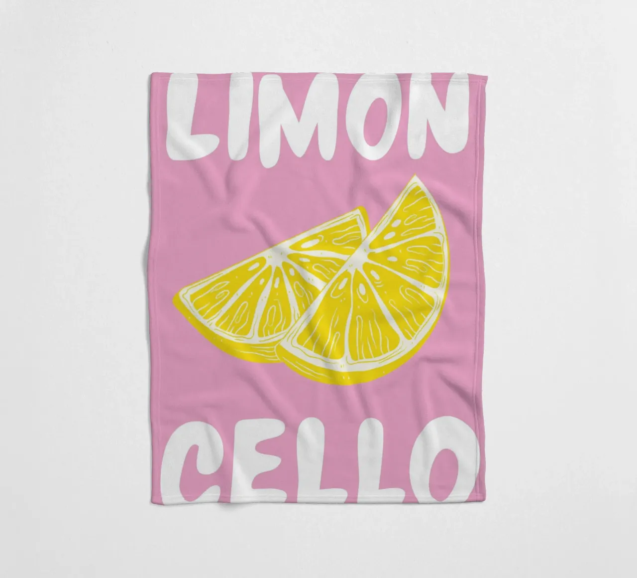 Limoncello Lemon Slice Art Print con rosa y amarillo intenso manta de franela de pdigitalprints