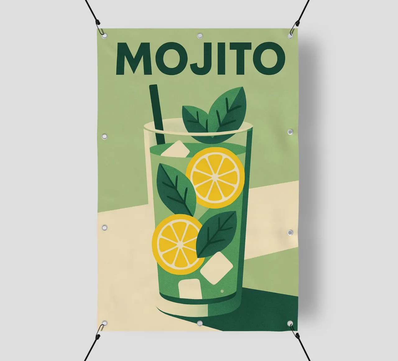 Mojito - Freschezza verde e spirito cubano telo in pvc da Boissons - Affiches & posters - Retro