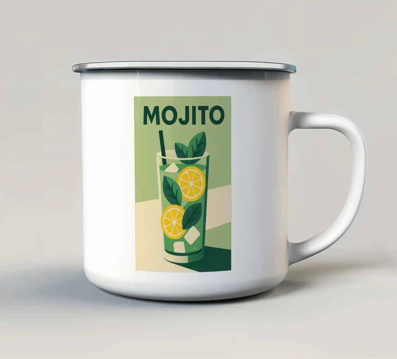 Mojito - Freschezza verde e spirito cubano tazza in smalto da Boissons - Affiches & posters - Retro
