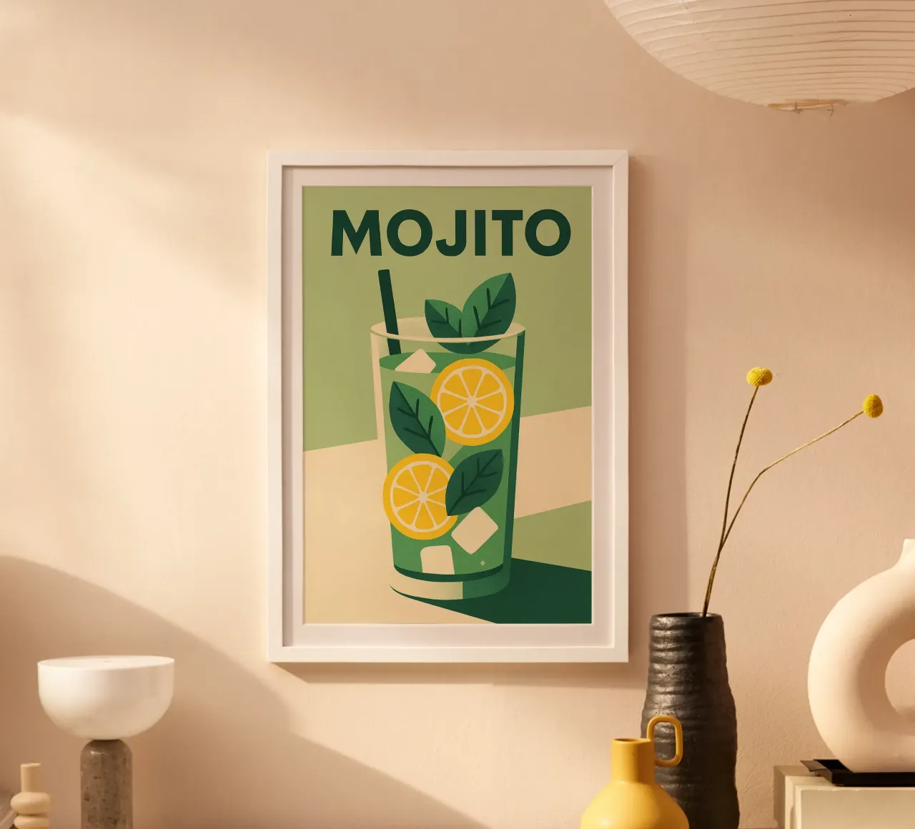 Mojito - Freschezza verde e spirito cubano poster con telaio in plastica da Boissons - Affiches & posters - Retro
