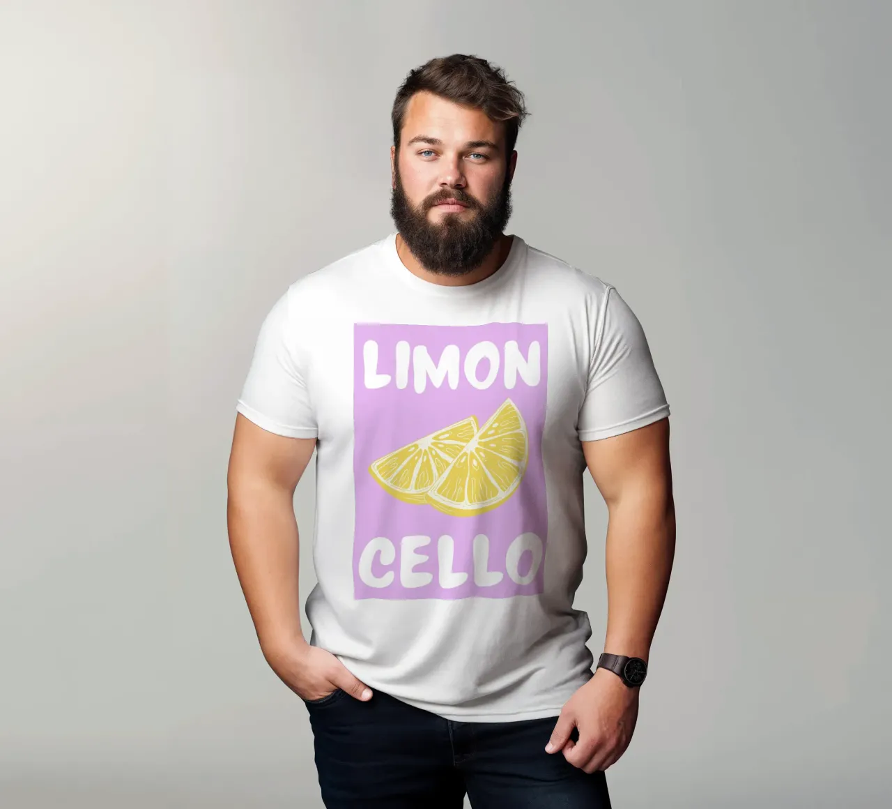 Limoncello Lemon Slice Print with Lavender Background t-shirt by pdigitalprints