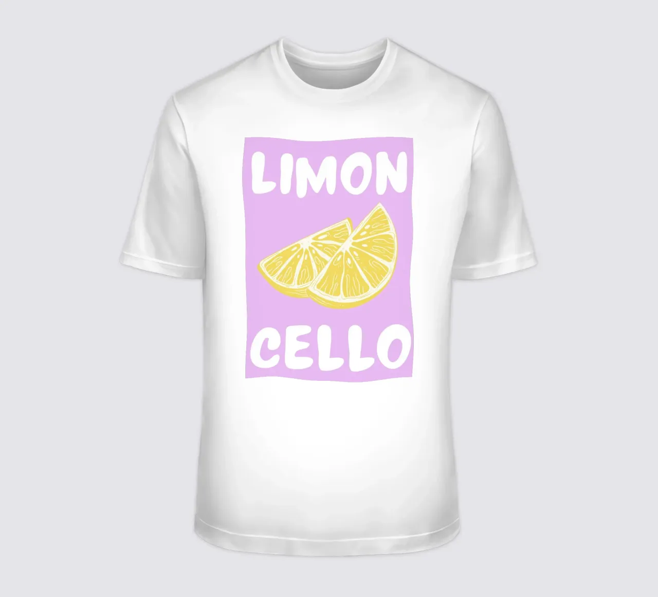 Limoncello Lemon Slice Print with Lavender Background t-shirt by pdigitalprints
