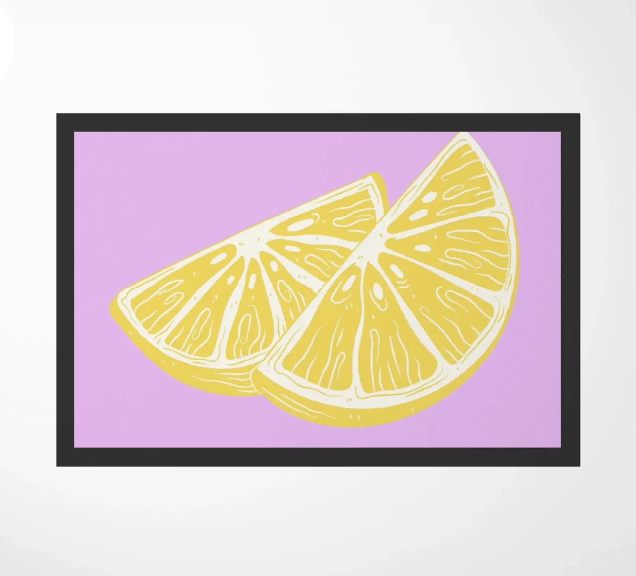 Limoncello Lemon Slice Print con fondo de lavanda felpudo de pdigitalprints