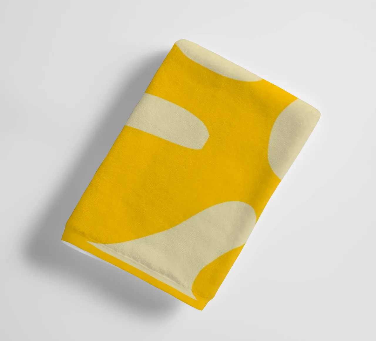 Abstract Organic Yellow Shapes on Beige Background towel by pdigitalprints