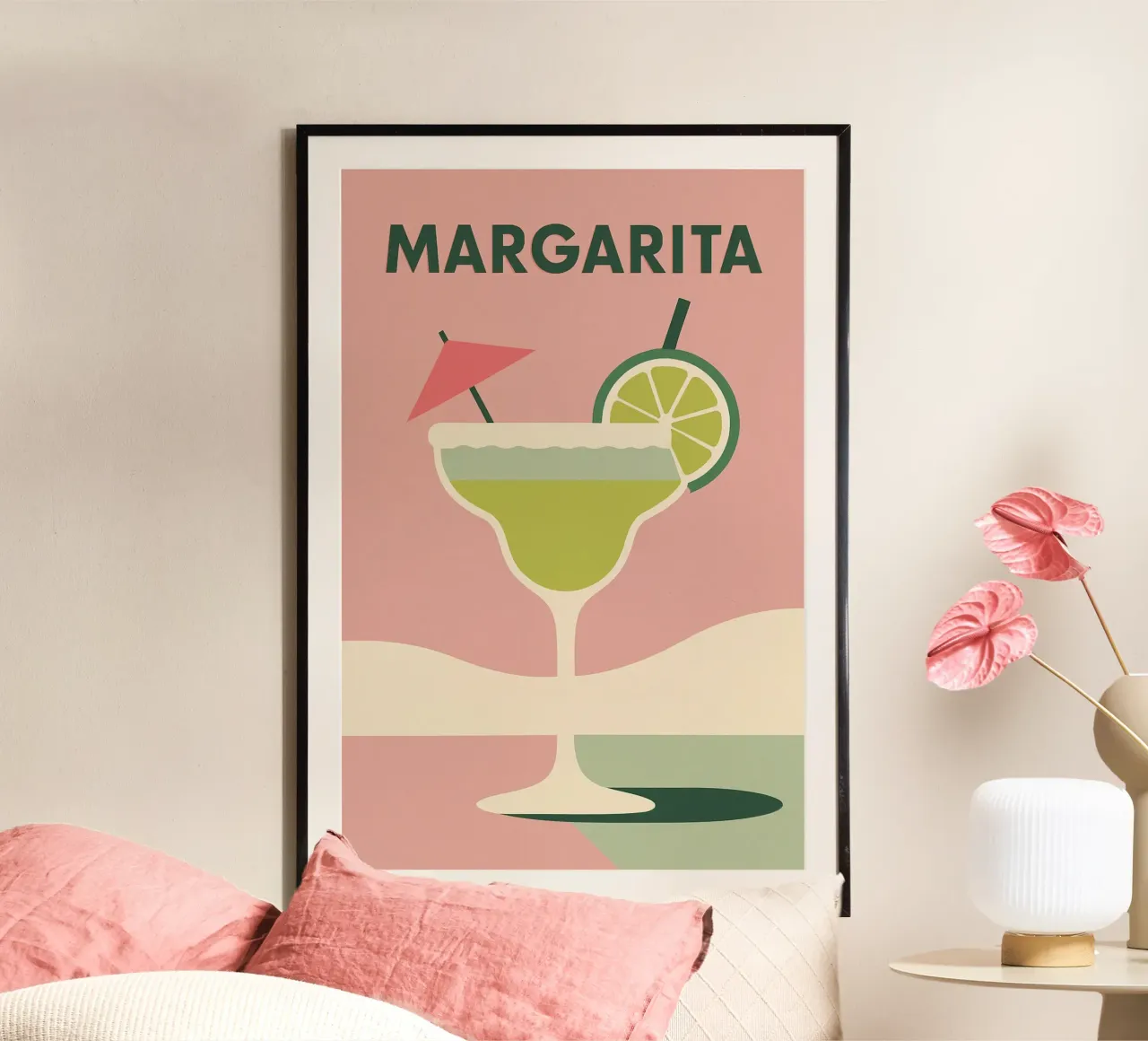 Margarita - Acido e iconico poster con telaio in legno da Boissons - Affiches & posters - Retro
