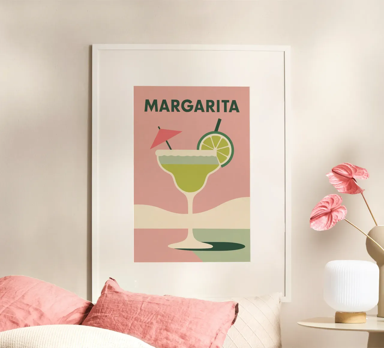 Margarita - Acido e iconico poster con telaio in legno da Boissons - Affiches & posters - Retro