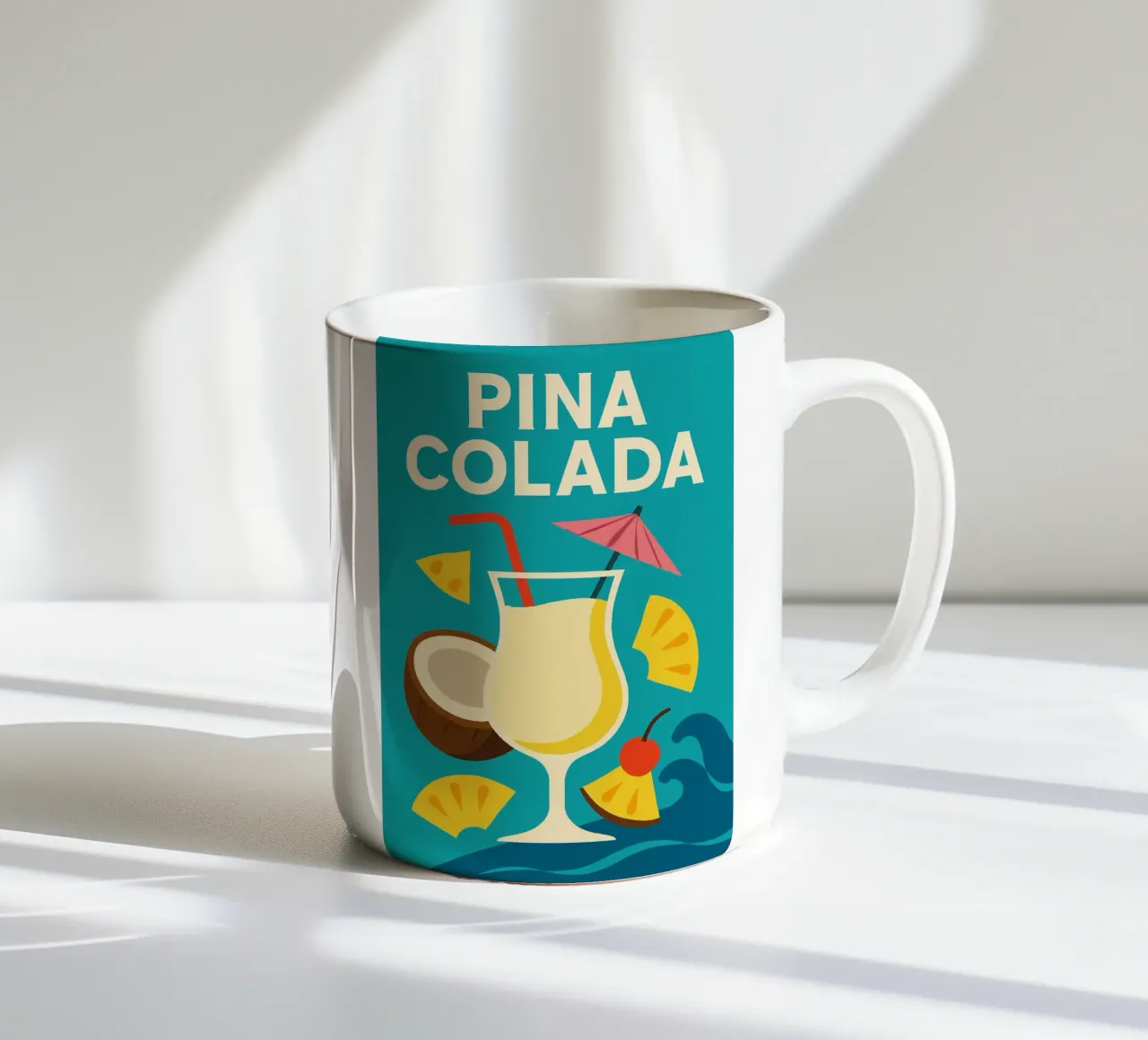 Piña Colada - Poster per le vacanze eterne tazza in ceramica da Boissons - Affiches & posters - Retro