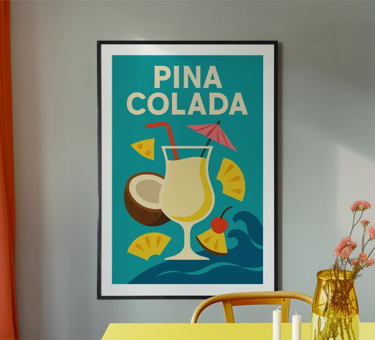 Piña Colada - Poster per le vacanze eterne poster con telaio in plastica da Boissons - Affiches & posters - Retro
