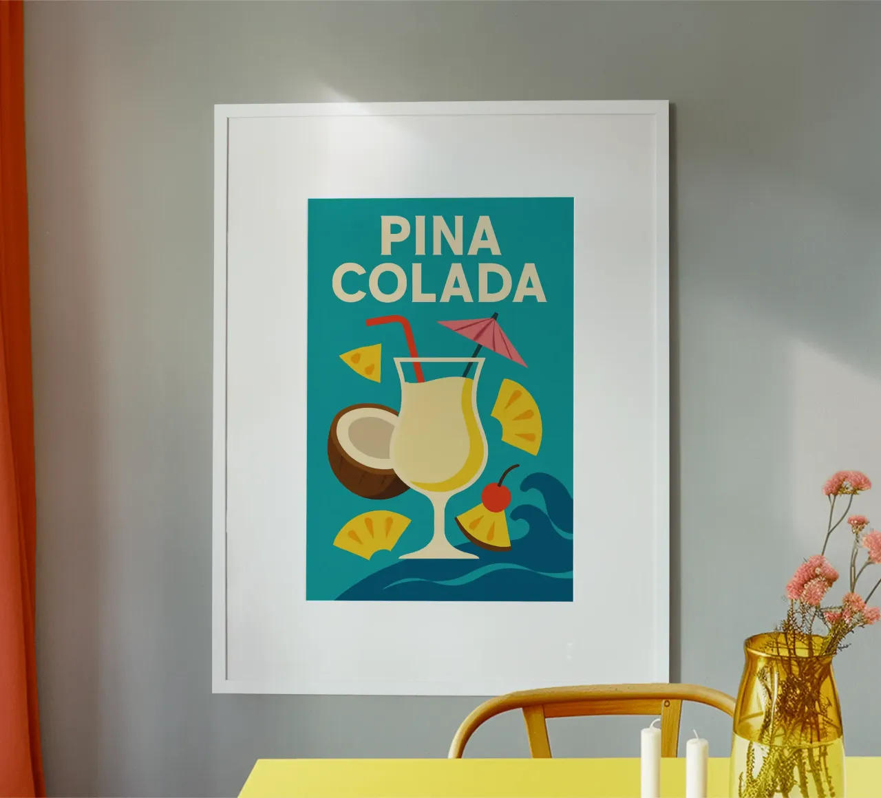 Piña Colada - Poster per le vacanze eterne poster con telaio in plastica da Boissons - Affiches & posters - Retro