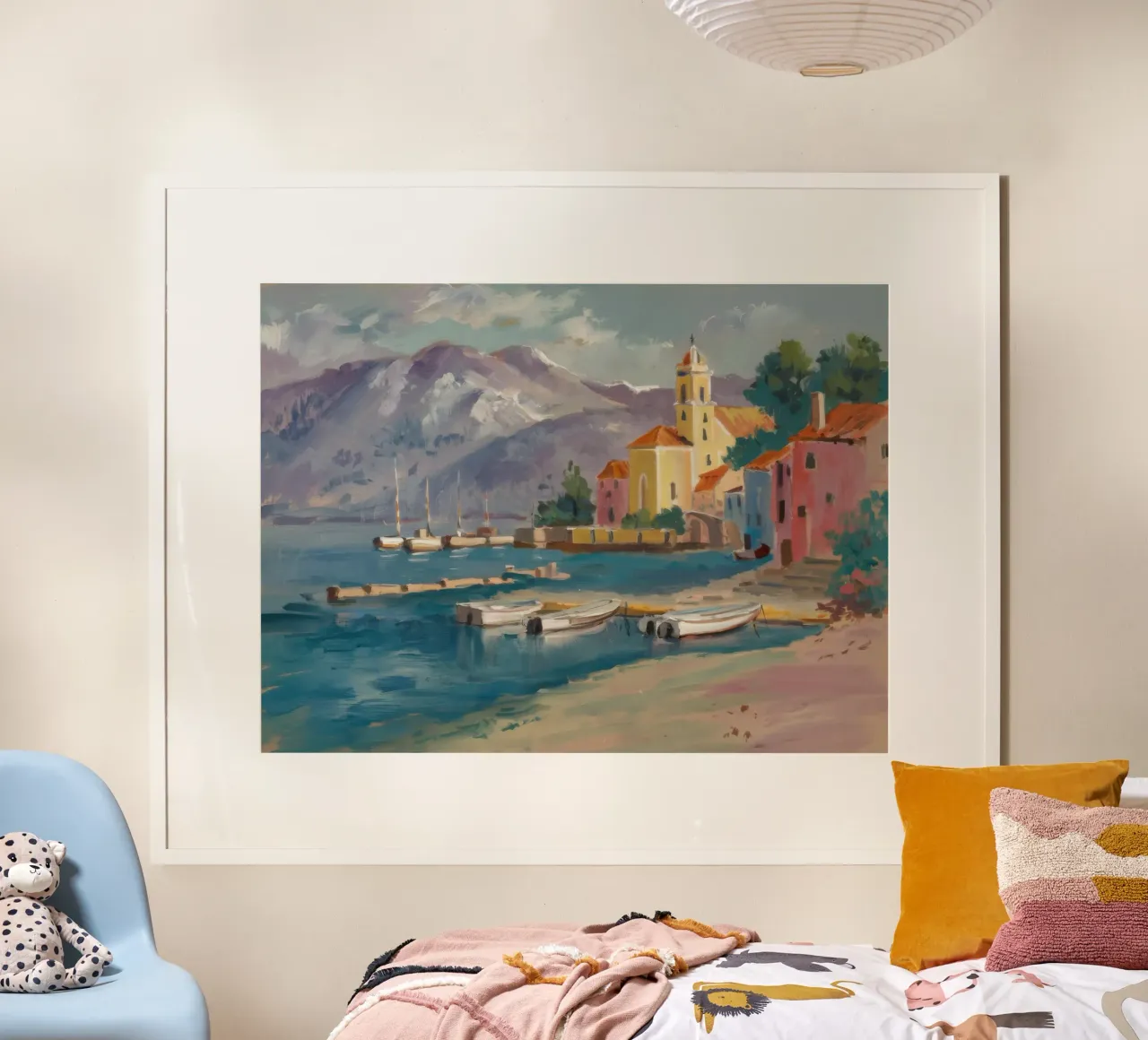 Porto Steeple Calm poster con telaio in alluminio da Celestial Harmony