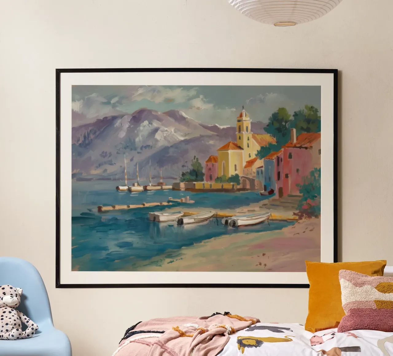 Porto Steeple Calm poster con telaio in alluminio da Celestial Harmony