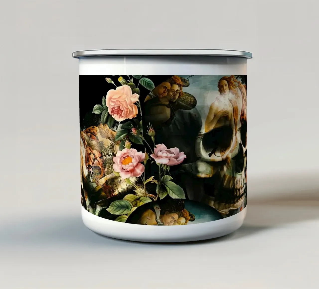 Skull and Venus tazza in smalto da burcukorkmazyurek