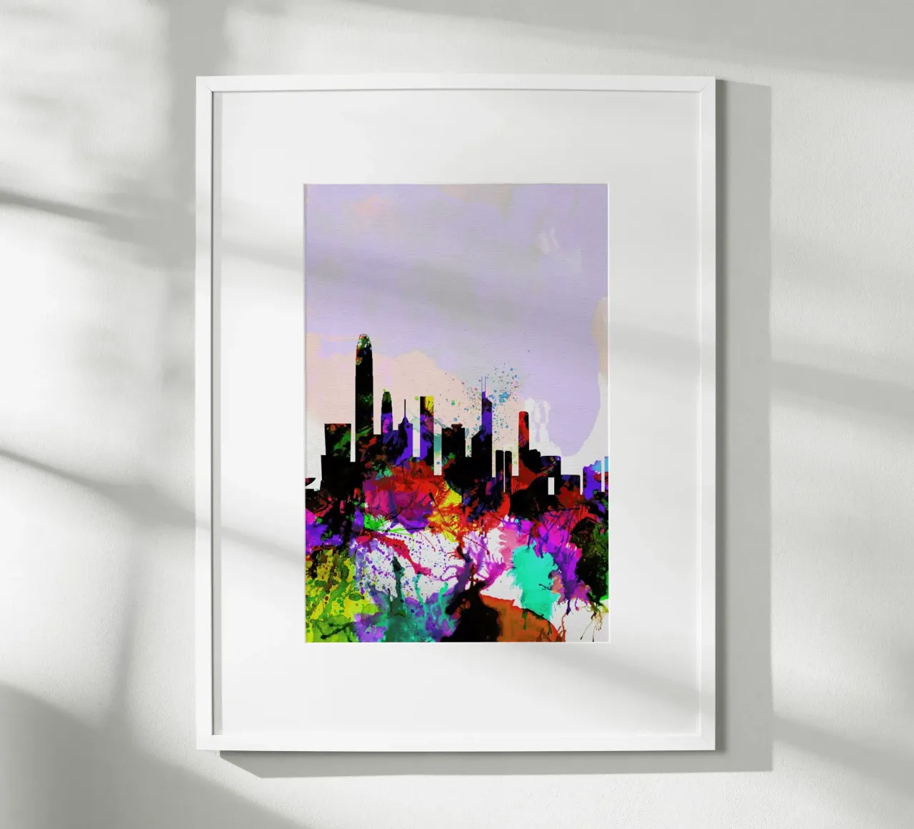 Hong Kong Watercolor Skyline carta hahnemühle da Naxart