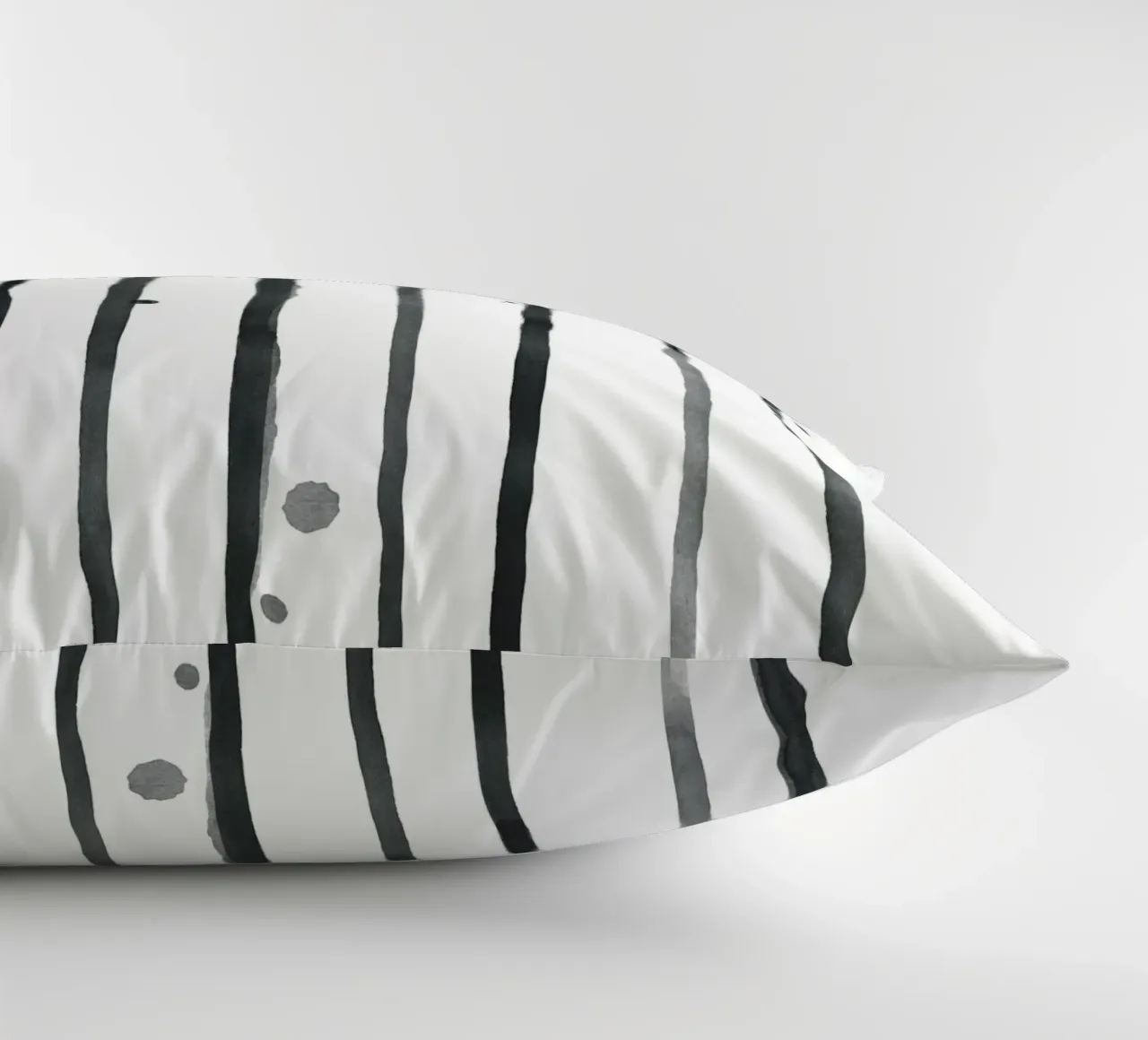 Astrazione acquerello 2 - Bianco e nero cuscino da NouveauPrints