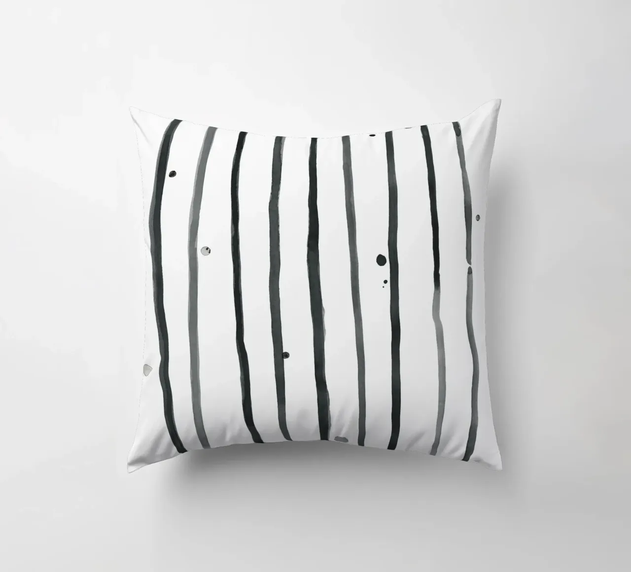 Astrazione acquerello 2 - Bianco e nero cuscino da NouveauPrints