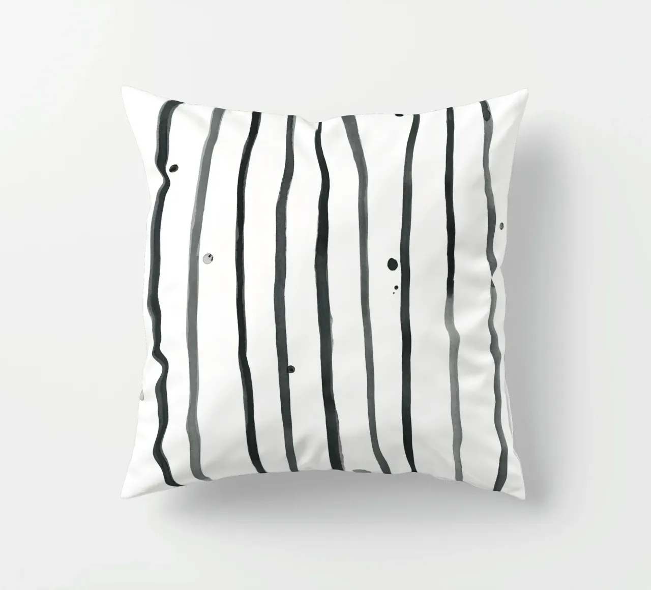 Astrazione acquerello 2 - Bianco e nero cuscino da NouveauPrints