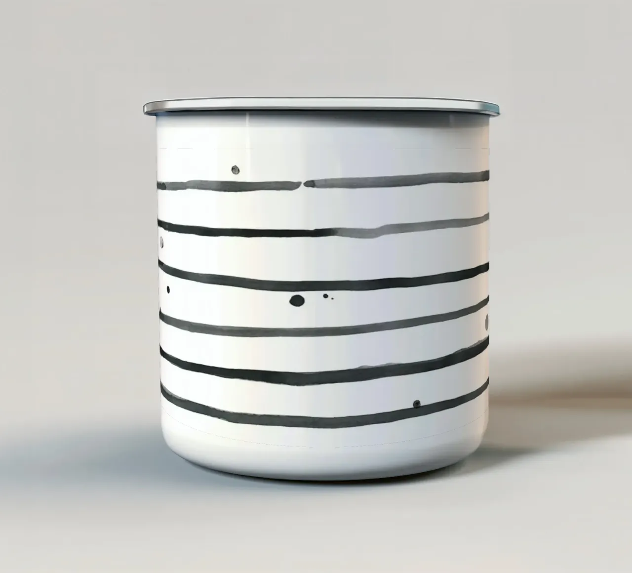 Astrazione acquerello 2 - Bianco e nero tazza in smalto da NouveauPrints