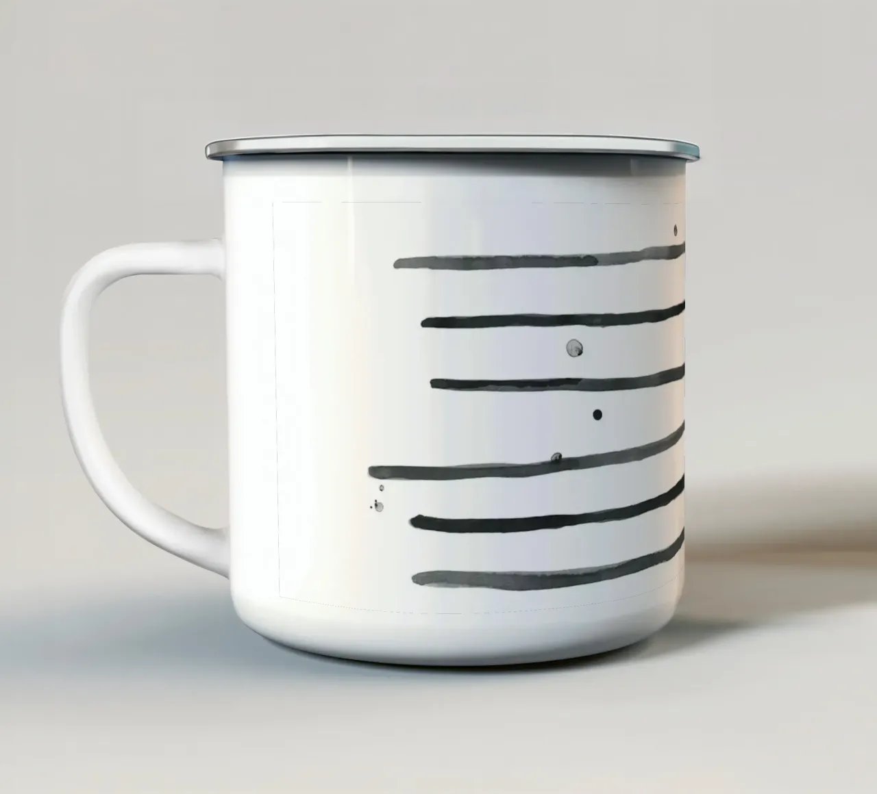 Astrazione acquerello 2 - Bianco e nero tazza in smalto da NouveauPrints