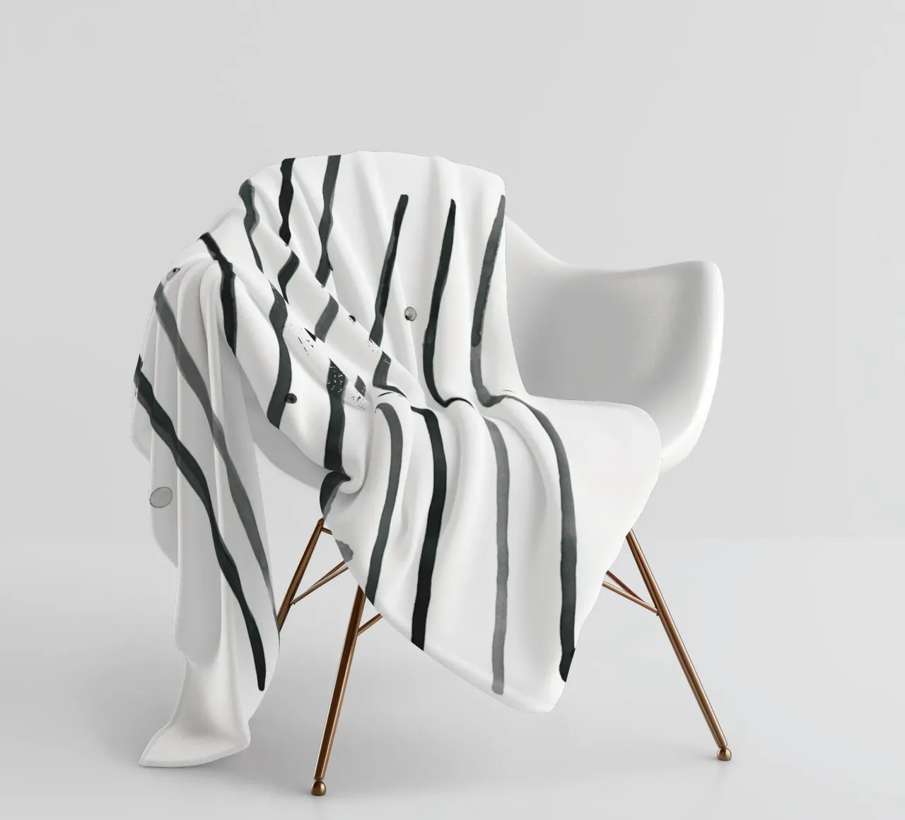 Astrazione acquerello 2 - Bianco e nero coperta in pile da NouveauPrints