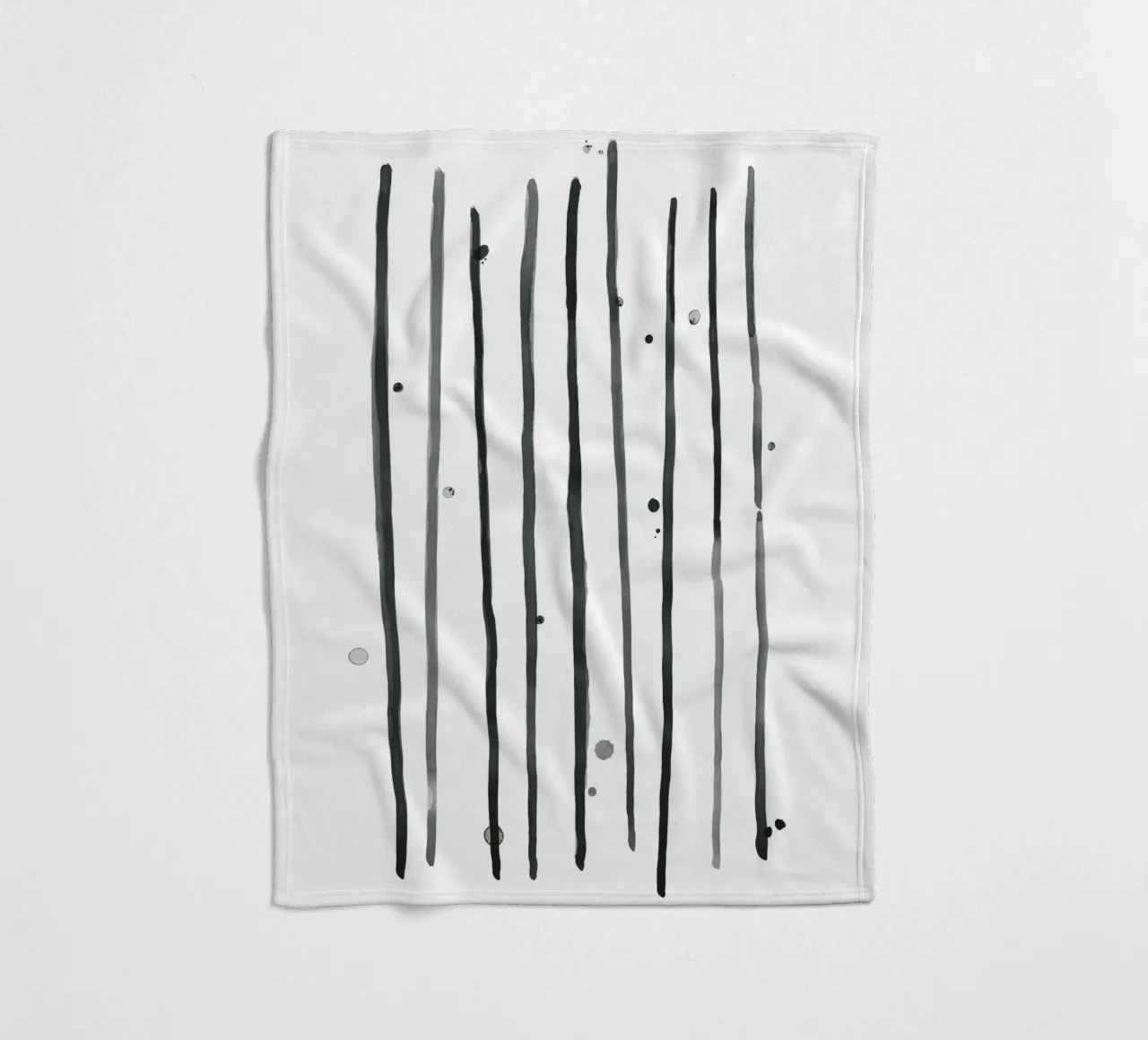 Astrazione acquerello 2 - Bianco e nero coperta in pile da NouveauPrints