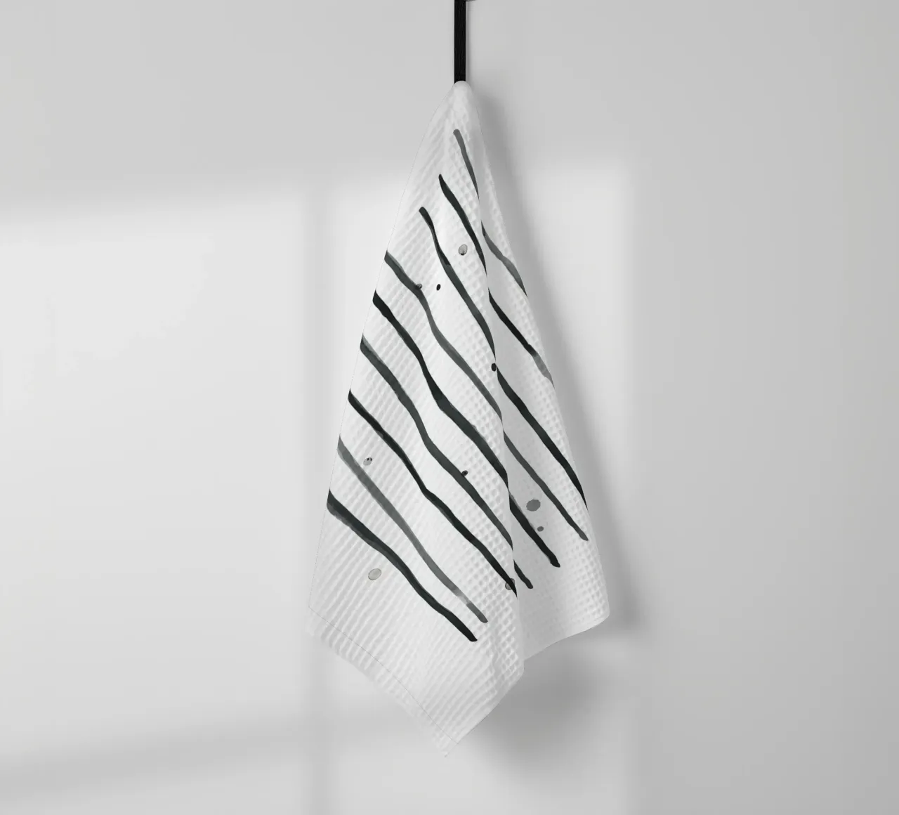 Astrazione acquerello 2 - Bianco e nero canovaccio da cucina da NouveauPrints