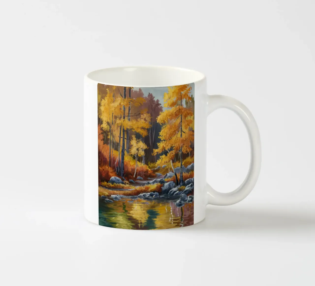 Forêt d'or en streaming mug en céramique de Celestial Harmony