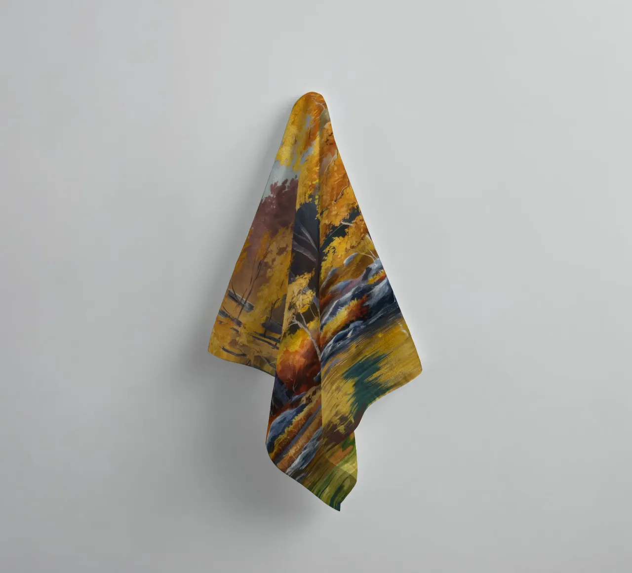 Golden Forest Stream towel by Celestial Harmony