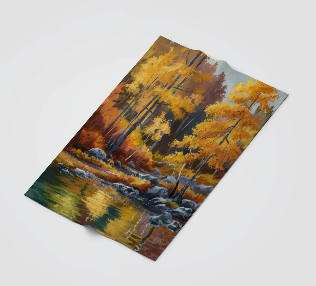Golden Forest Stream fleece blanket by Celestial Harmony