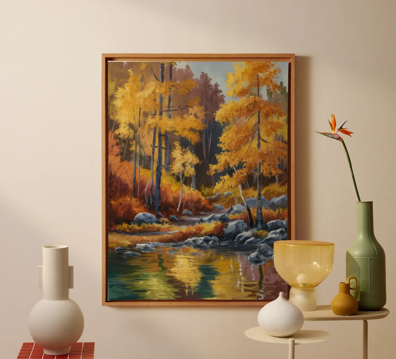 Golden Forest Stream canvas by Celestial Harmony