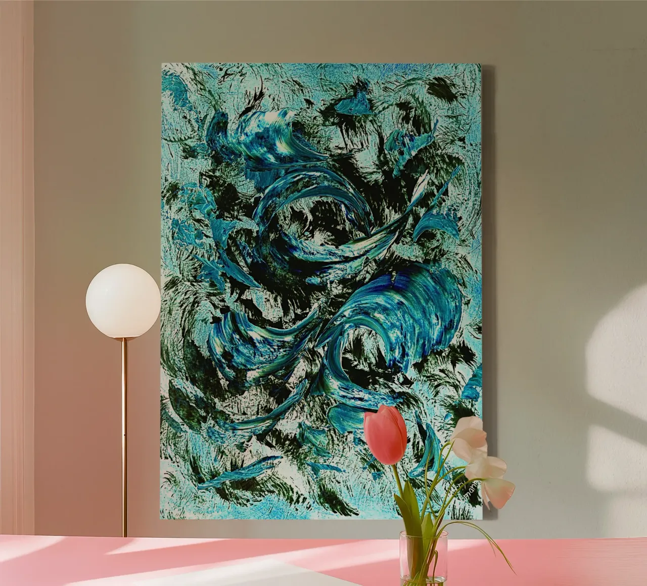 IDEAL GIFT 50 invers tela con Cornice a cassetta da Thierry Vobmann Abstract painting