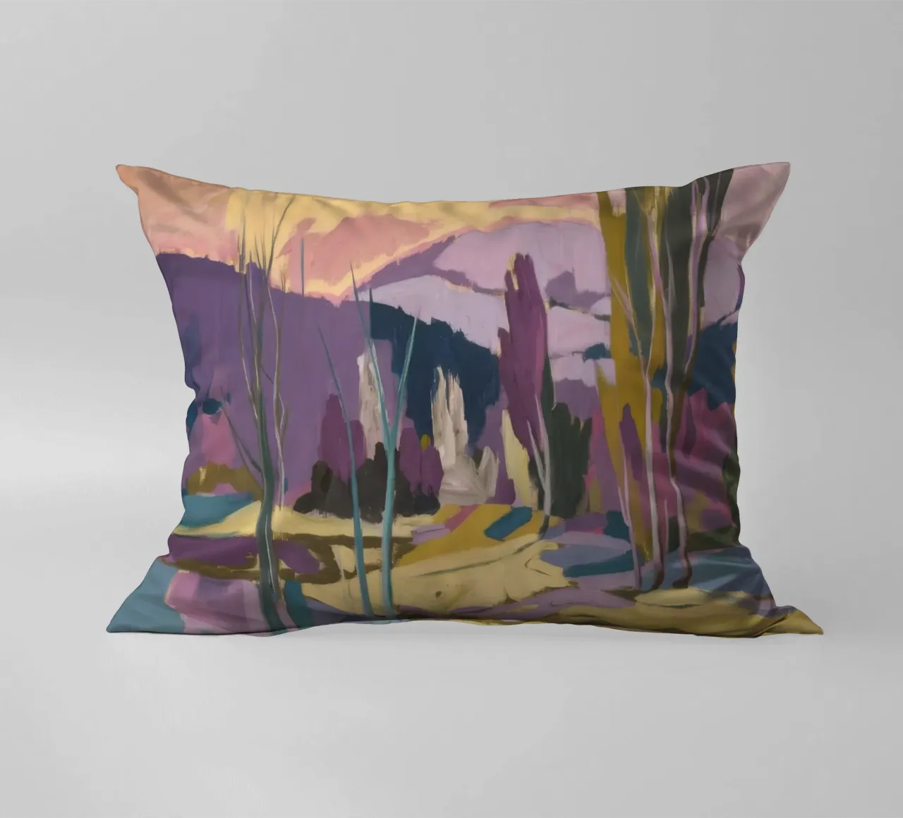 Pastel Hill Dreamscape decorative cushion by Celestial Harmony