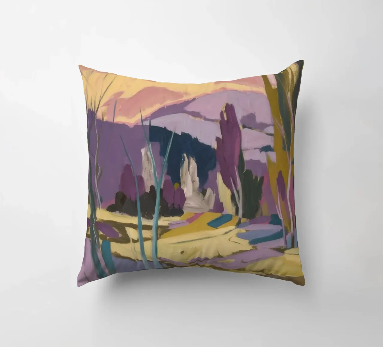Pastel Hill Dreamscape decorative cushion by Celestial Harmony