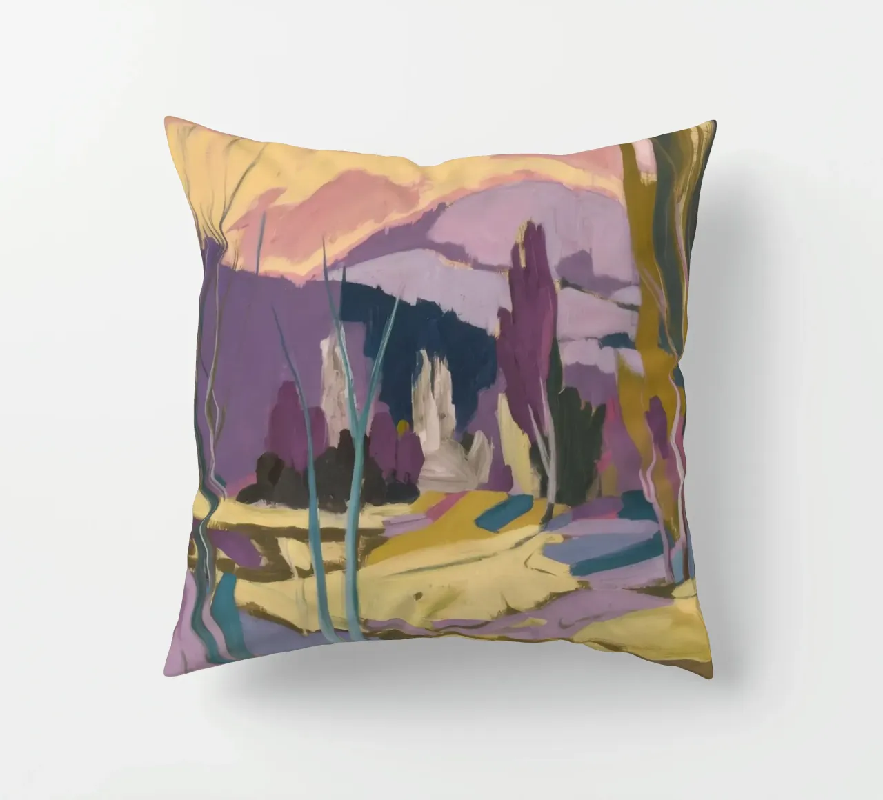 Pastel Hill Dreamscape decorative cushion by Celestial Harmony
