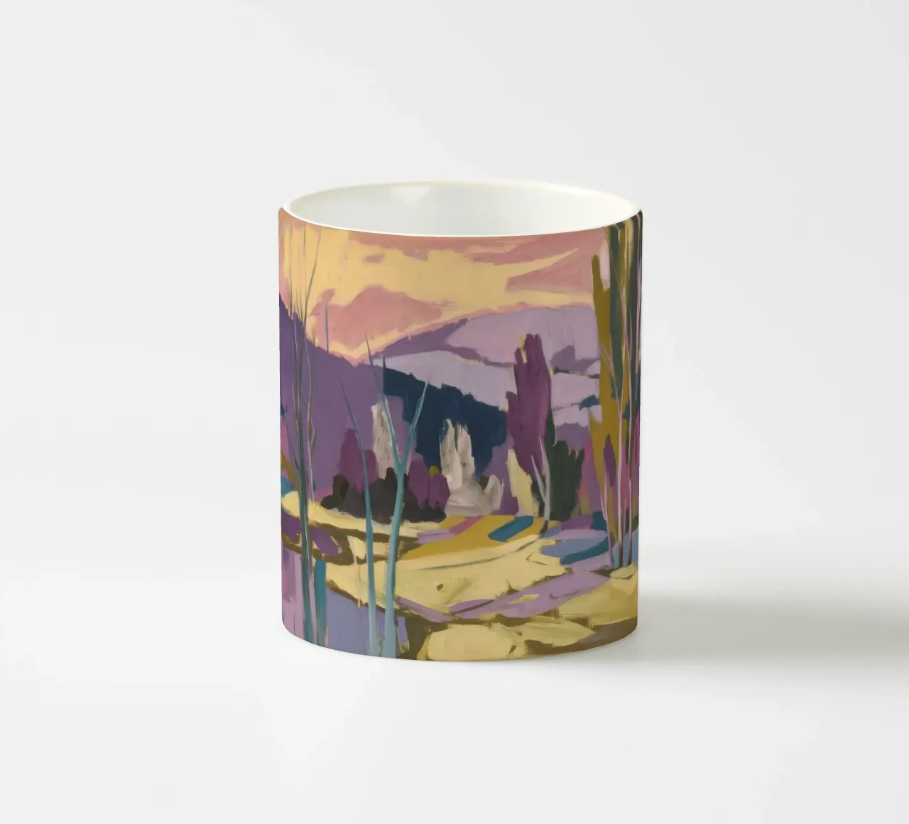 Paesaggio onirico della collina pastello tazza in ceramica da Celestial Harmony