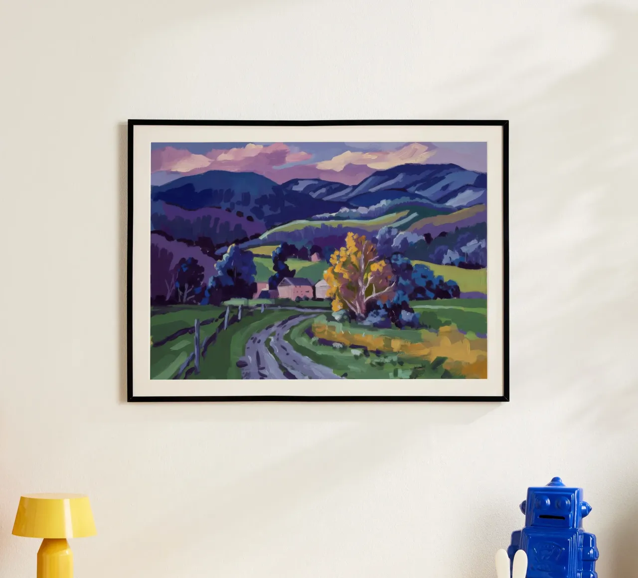 Percorso del colore della valle poster con telaio in legno da Celestial Harmony