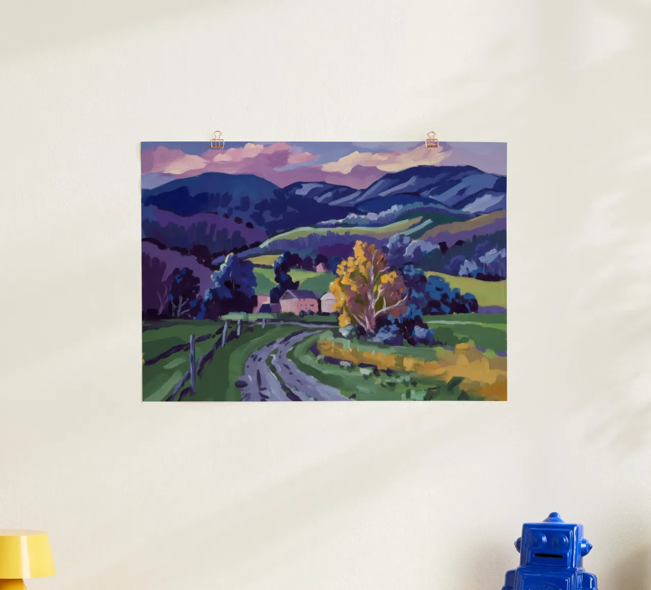 Percorso del colore della valle poster con telaio in legno da Celestial Harmony