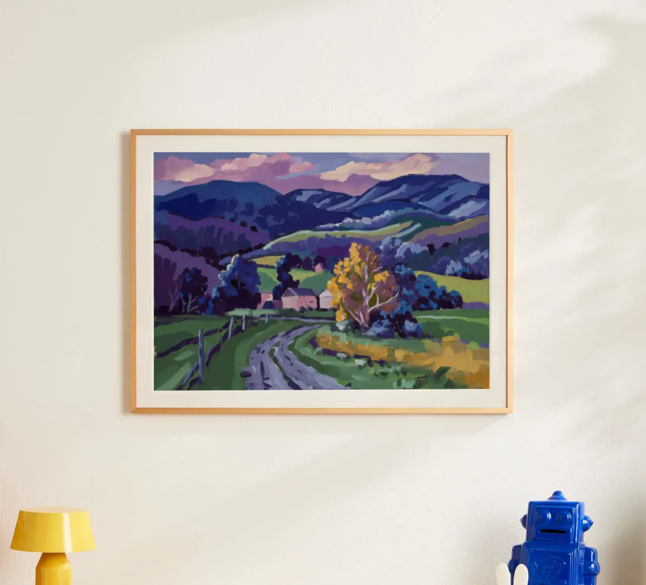 Percorso del colore della valle poster con telaio in legno da Celestial Harmony